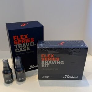 NWT Freebird Flex Series Electric Head Shaver Kit Travel Case Shave Gel Lotion